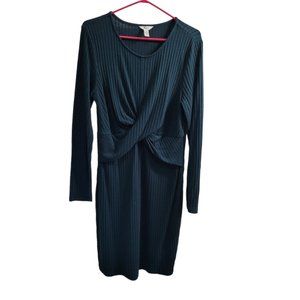 XL Thyme Maternity Forest Green Long Sleeve Dress